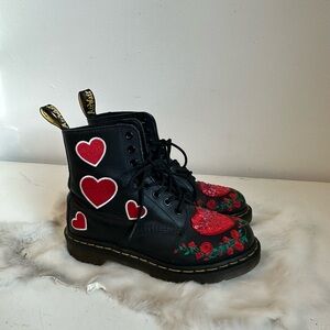 Dr. Martens 1460 Pascal Black with Sequin Hearts